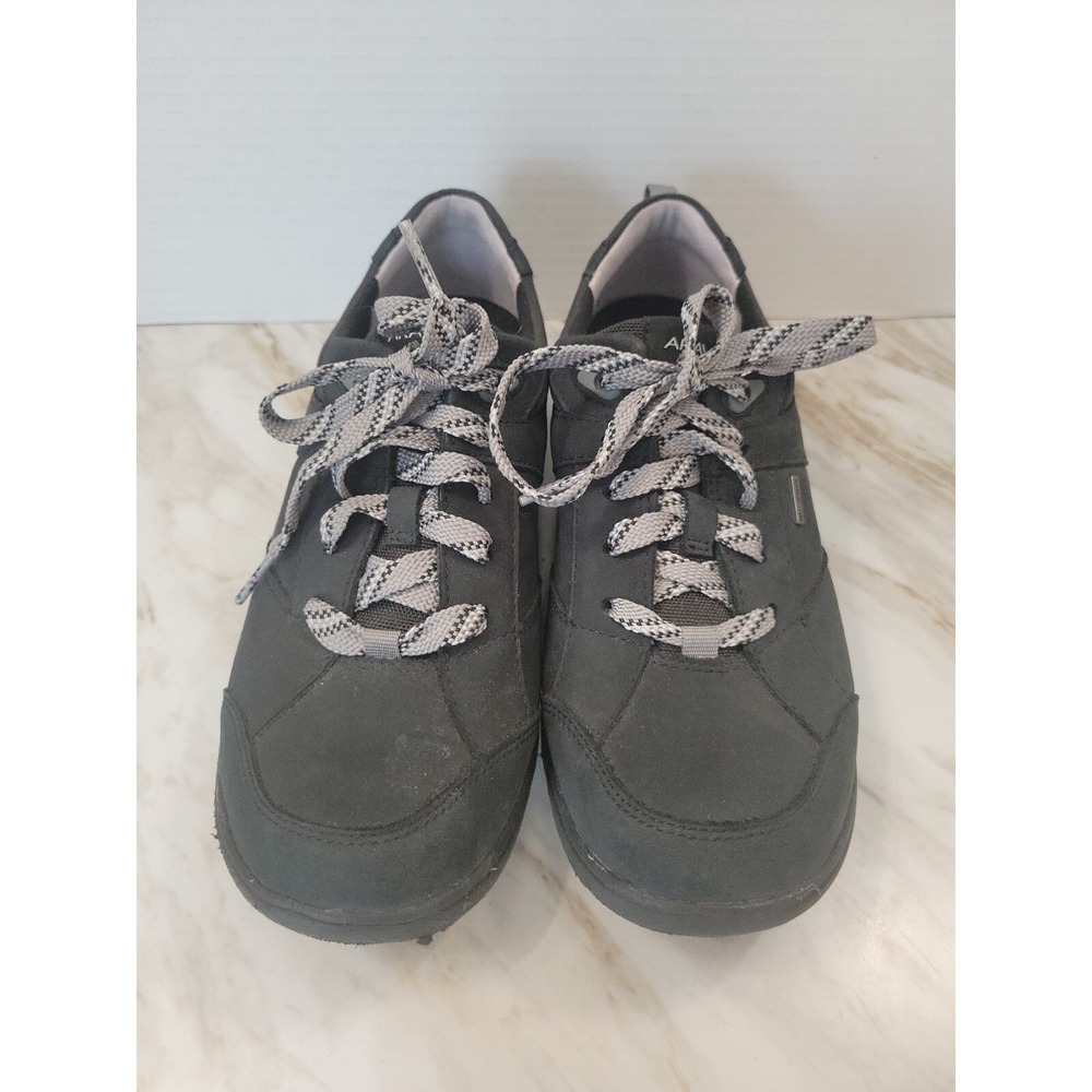 Aravon REV STRIDARC Waterproof Black Nubuck Leather Sneakers Sz 7 Lace up